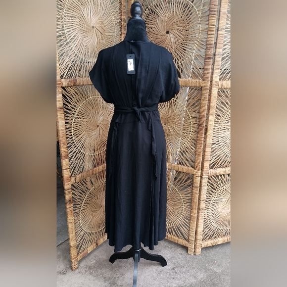 NWT Miss Me Elegant Black Button-Down Dress_Med - Picture 6 of 7